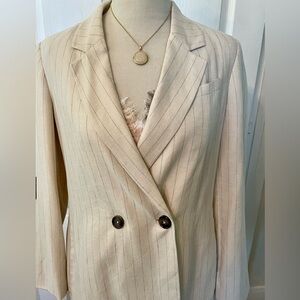 NWT Sanctuary pinstripe Oversized Blazer cream, small